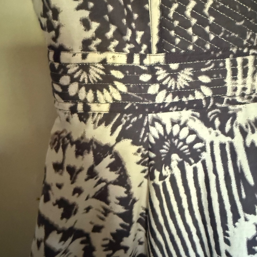 Coldwater Creek Maxi Dress Tie Dye Quilted Gray Cream Size 10 - Picture 5 of 14